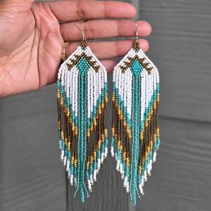 Gaia Boho Earrings Beaded Handmade Southwestern Jewelry Boheme
